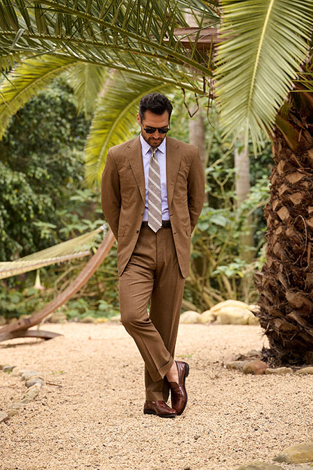 Spring Summer 26 Men's Lookbook                                                                                                                                                                                                                           , Brown Western Suit