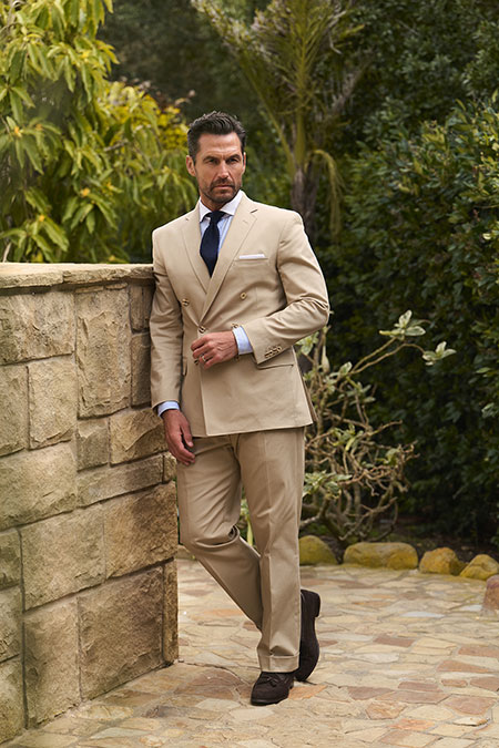 Spring Summer 26 Men's Lookbook                                                                                                                                                                                                                           , Tan Cotton Suit
