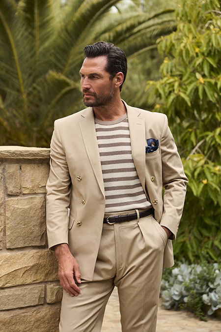 Tan Striped Knit Tee