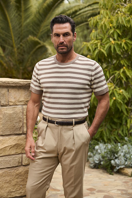 Spring Summer 26 Men's Lookbook                                                                                                                                                                                                                           , Tan Cotton Trousers