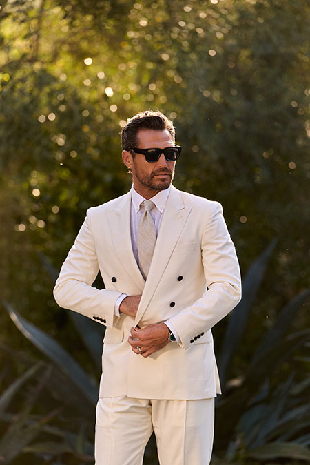 Cream Wool/Silk/Linen Suit