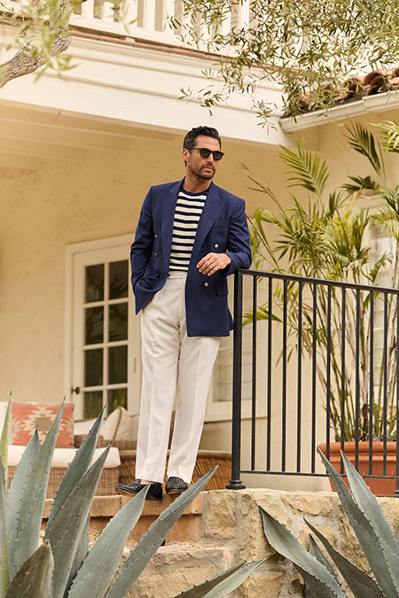 Ivory Wool/Silk/Linen Trousers