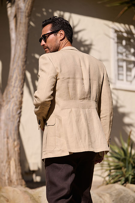 Tan Linen Safari Jacket