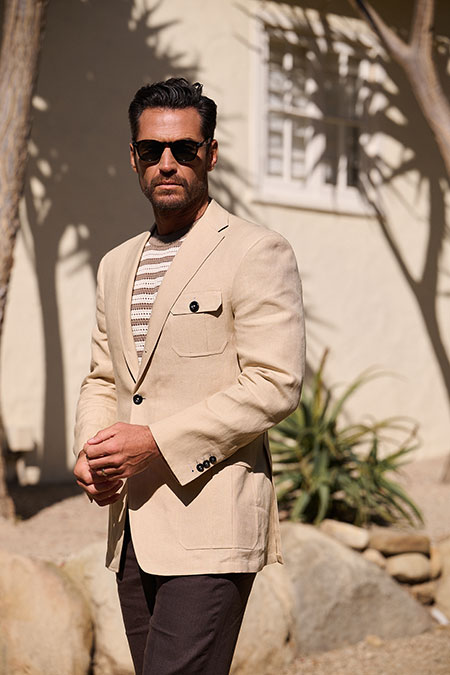 Tan Linen Safari Jacket