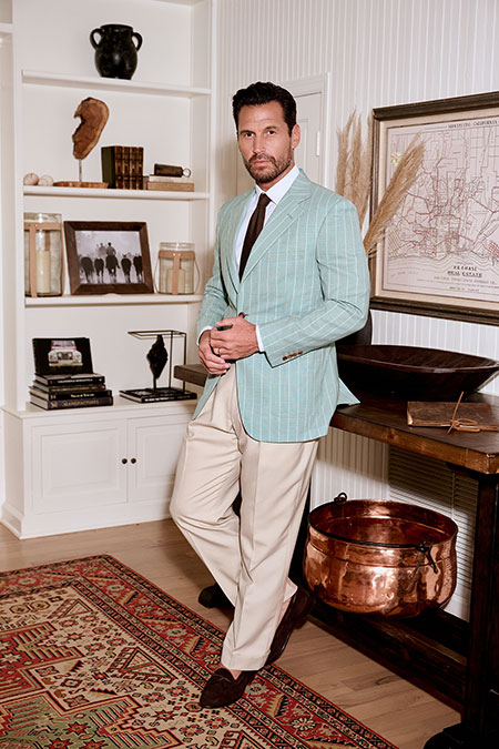 Mint Striped Jacket Holland & Sherry