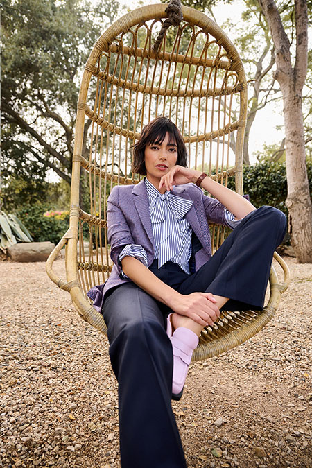 Trina Navy Plain Trousers