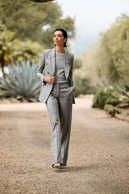 Spring Summer 26 Women's Lookbook                                                                                                                                                                                                                         , Gray Plaid Suit