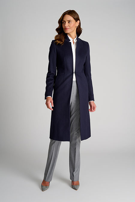 Navy Marlene Topcoat