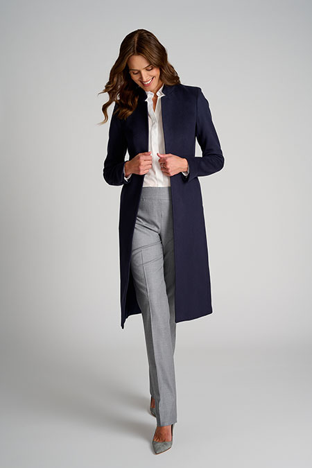 Navy Marlene Topcoat