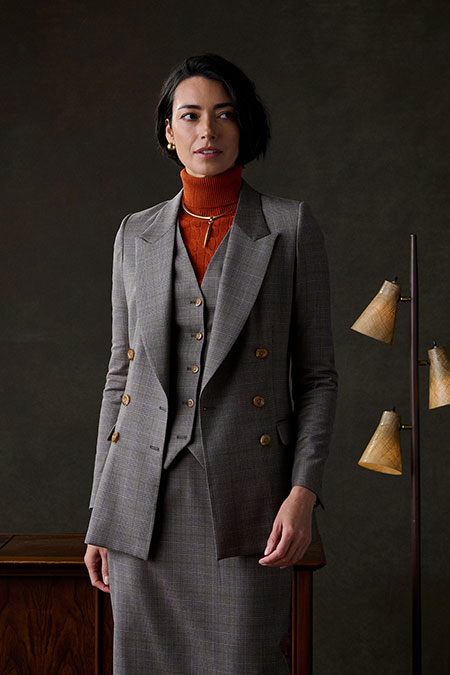 Tan Plaid 3-Piece Suit