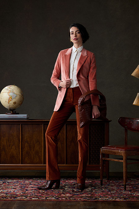 Fall/Winter 2025 Women's Lookbook                                                                                                                                                                                                                         , Terracotta Corduroy Trousers