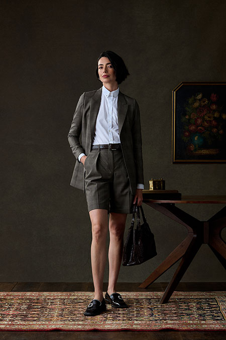 Fall/Winter 2025 Women's Lookbook                                                                                                                                                                                                                         , Brown Glen Plaid Suit