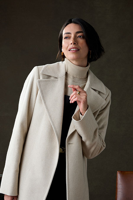 Cream Cashmere Top Coat - Holland & Sherry