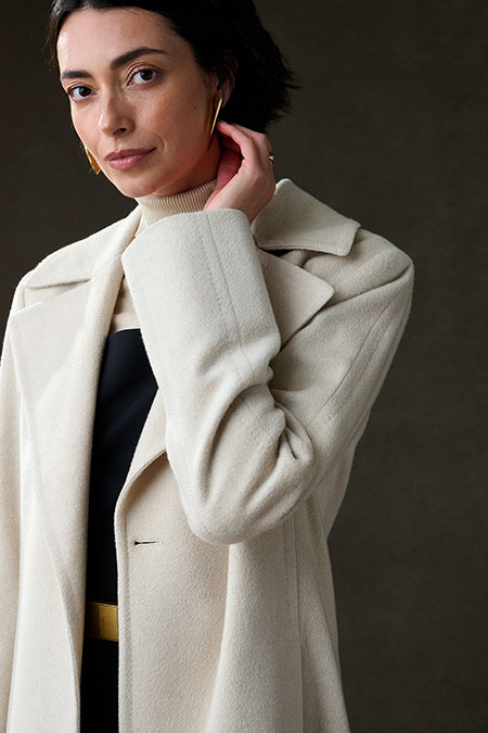 Cream Cashmere Top Coat - Holland & Sherry