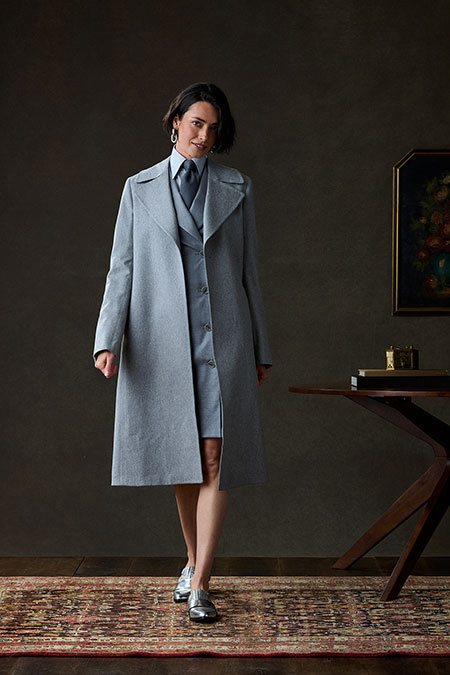 Fall/Winter 2025 Women's Lookbook                                                                                                                                                                                                                         , Light Gray Topcoat