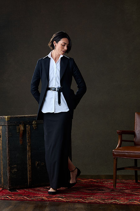 Fall/Winter 2025 Women's Lookbook                                                                                                                                                                                                                         , Black Western Blazer With White Dress Shirt