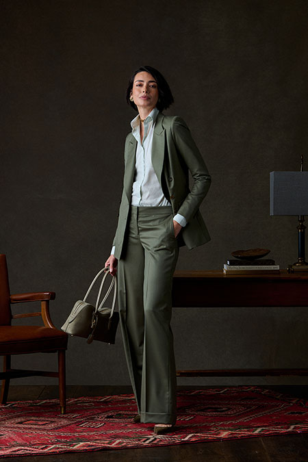 Olive Gabardine Suit
