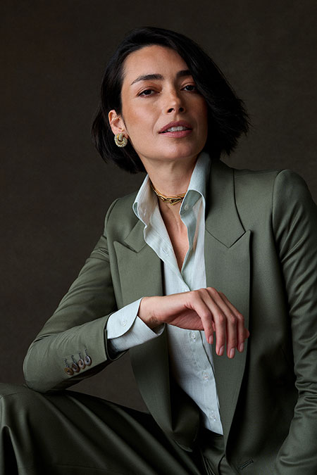 Olive Gabardine Suit