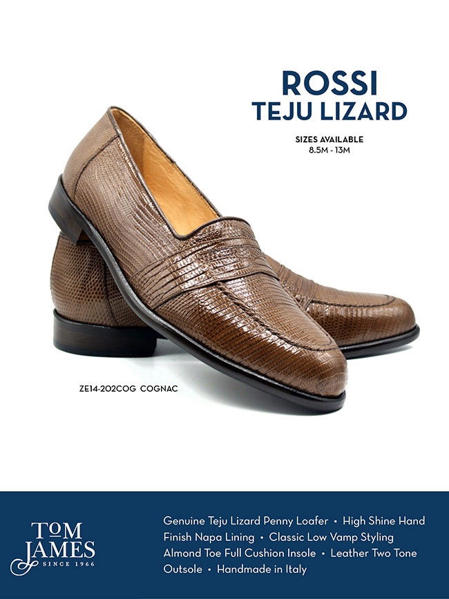                                                                                                                                                                                                                                                           , Rossi Teju Lizard Penny Loafer