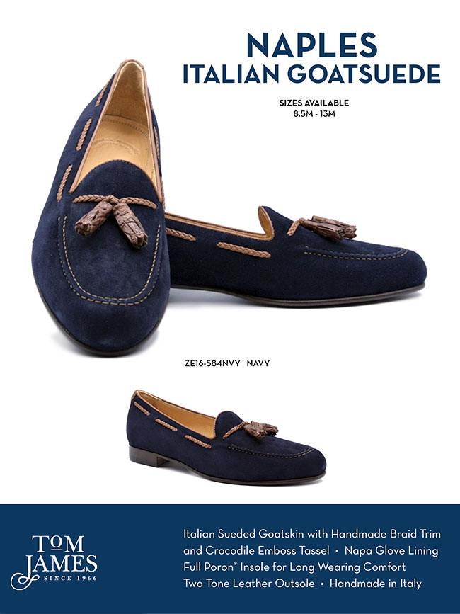                                                                                                                                                                                                                                                           , Naples Italian Kid Suede With Embossed Crocodile Tassel Loafer